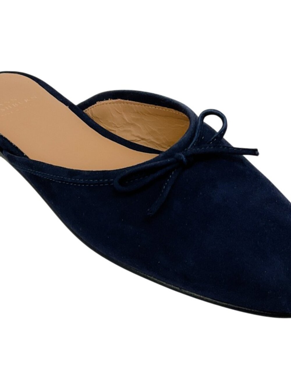 Ann Mashburn Navy Blue Suede Joy Mules